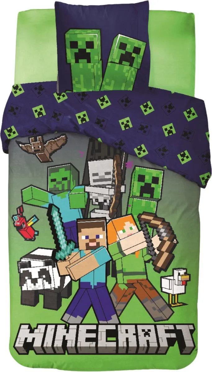 Minecraft Dekbedovertrek Eenpersoons - 11 Kussenslopen