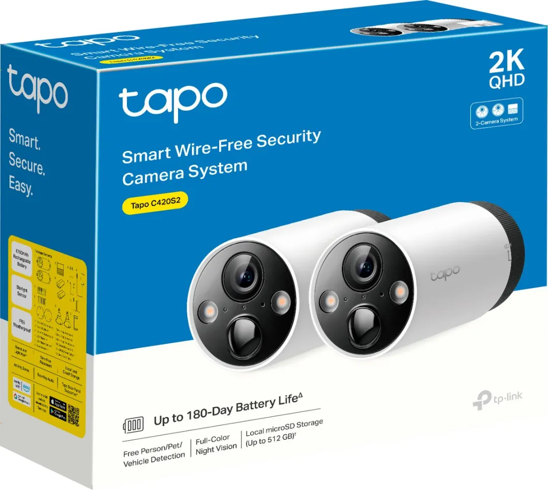 TP-Link Tapo C420S2 Beveiligingscamera Set - 2.5K - 2 Stuks