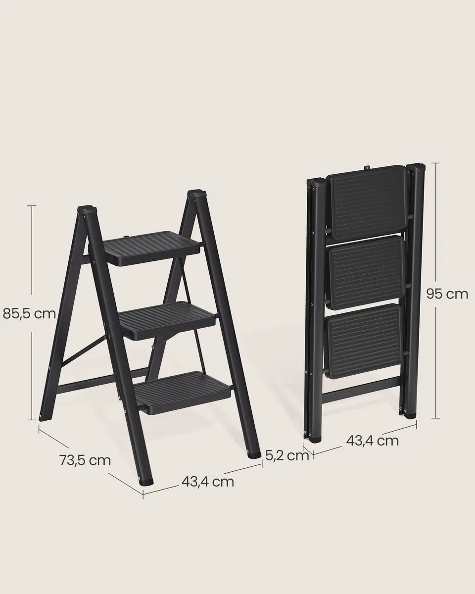 Songmics GSL103BZ01 Opvouwbare Keukentrap 3 treden - 150 kg - afbeelding 6 van 6
