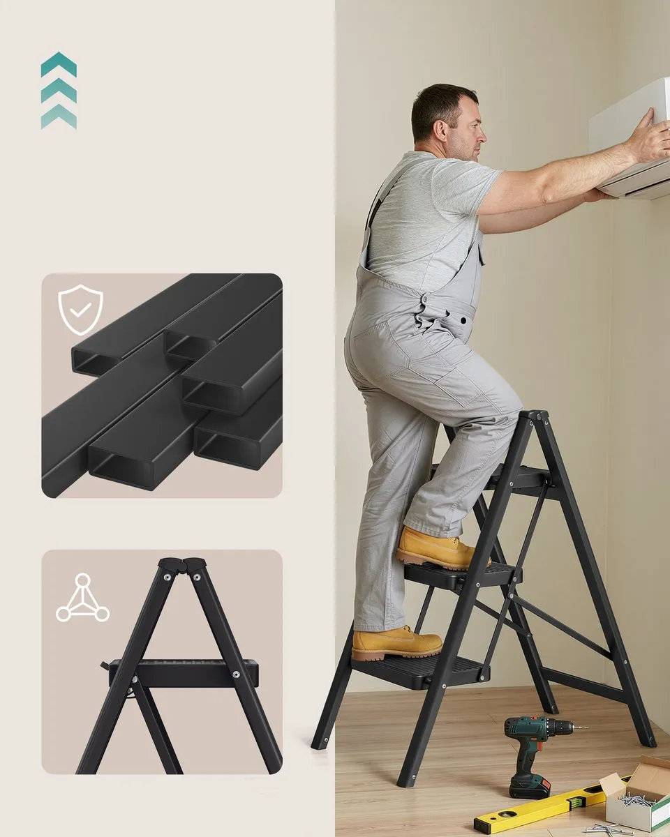 Songmics GSL103BZ01 Opvouwbare Keukentrap 3 treden - 150 kg