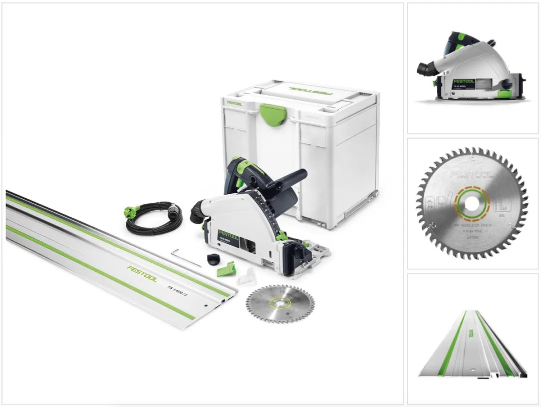 Festool TS 55 REBQ-PLUS-FS Invalcirkelzaag 1200W - 160mm + Geleiderail