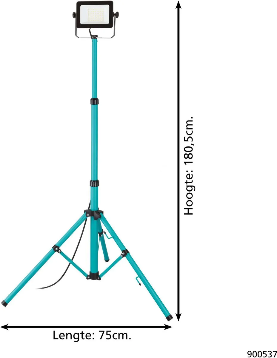 Eglo Avelar Werklamp LED 30W 3500lm - Zwart/Turquoise - afbeelding 5 van 6