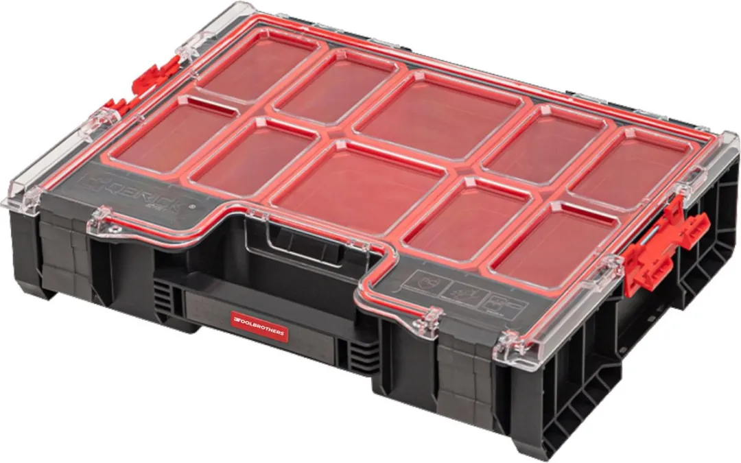 Toolbrothers RHINO L Organizer ECO - 8x Opbergdozen 9L - IP54 - Rood/Zwart