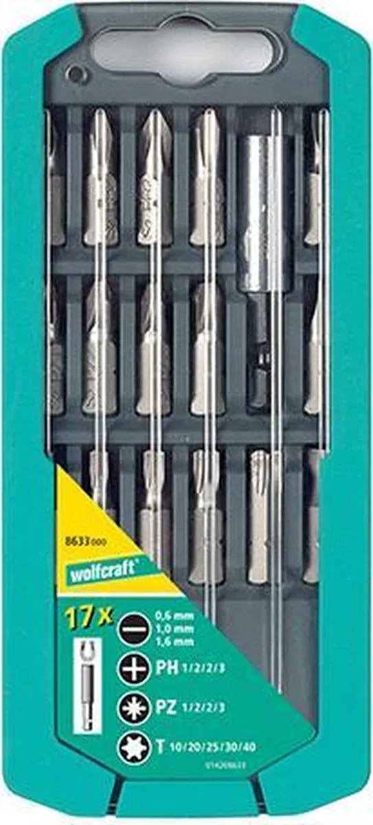 Wolfcraft Bit-cassette PH/PZ/T 17-delig