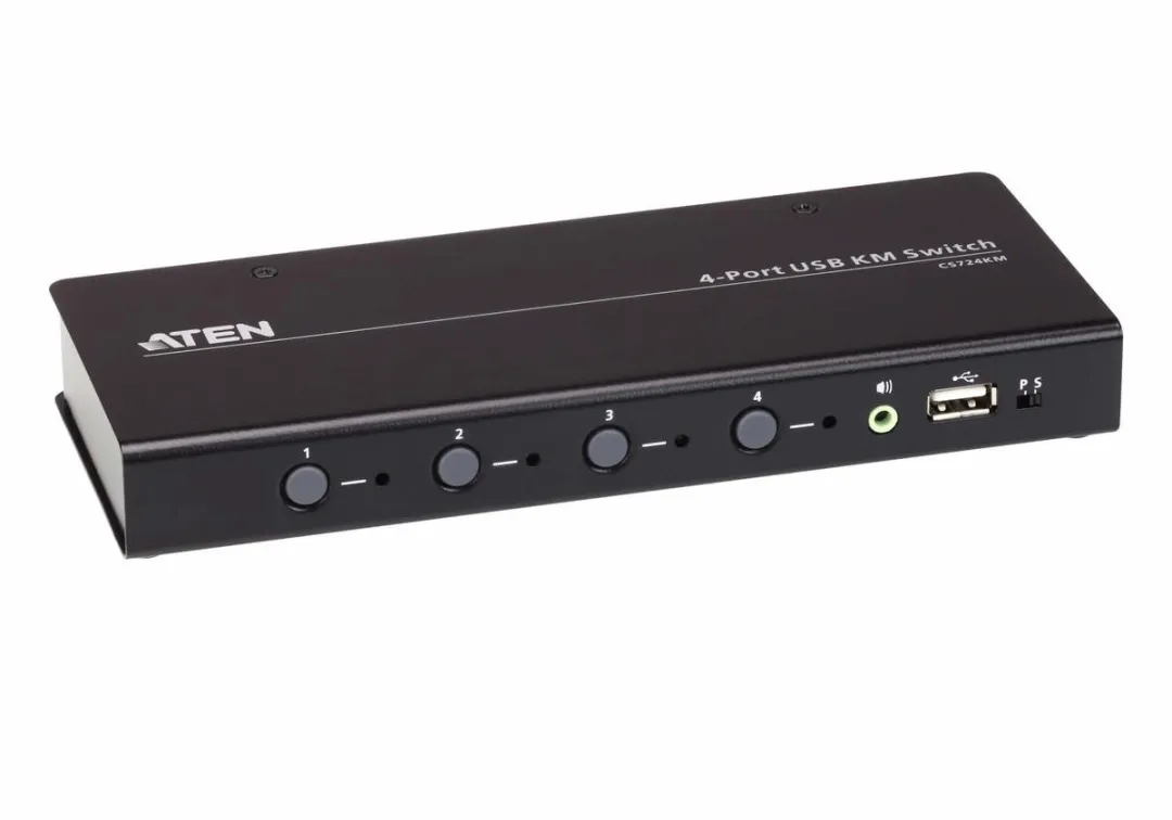 Aten CS724KM USB Boundless KM Switch - 4 Poorten - Zwart