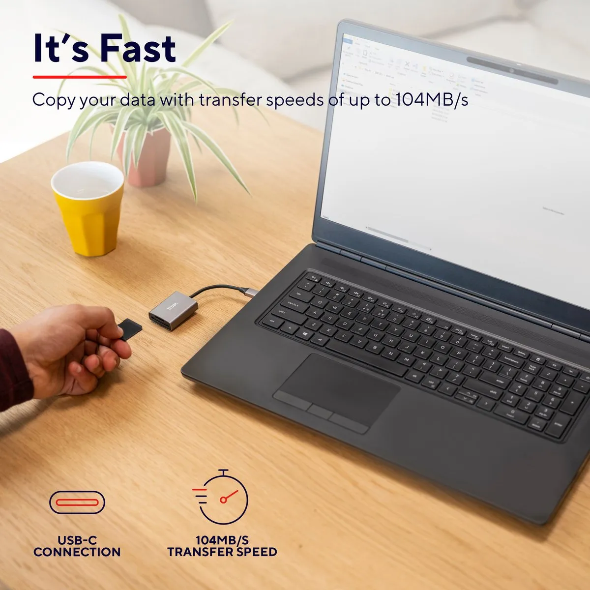 Trust DALYX 24136 USB-C Kaartlezer - SD/microSD