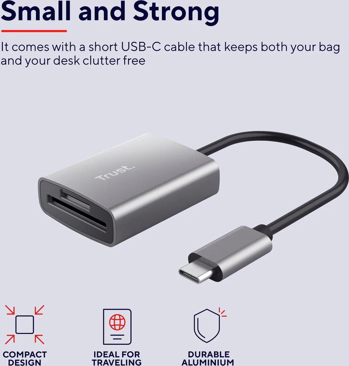 Trust DALYX 24136 USB-C Kaartlezer - SD/microSD