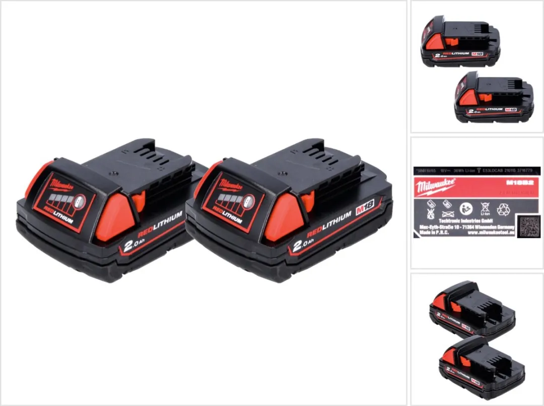 Milwaukee M18 B2 Accuset 2x 2,0Ah
