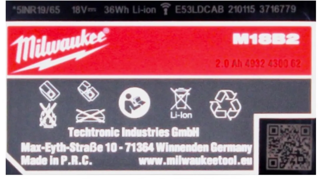 Milwaukee M18 B2 Accuset 2x 2,0Ah - Rood