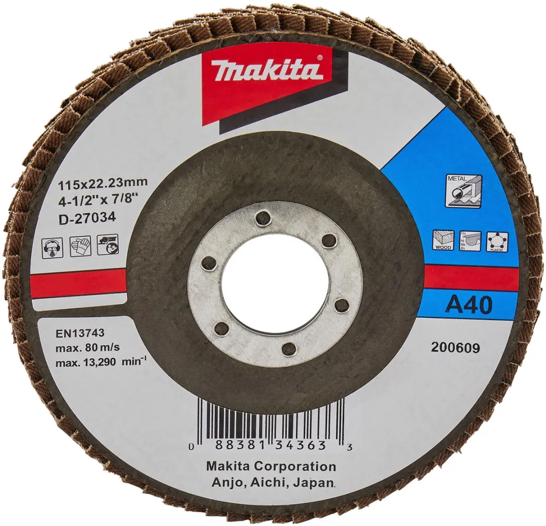 Makita D-27034 Schuurschijf 115x22mm K40 Uni-A