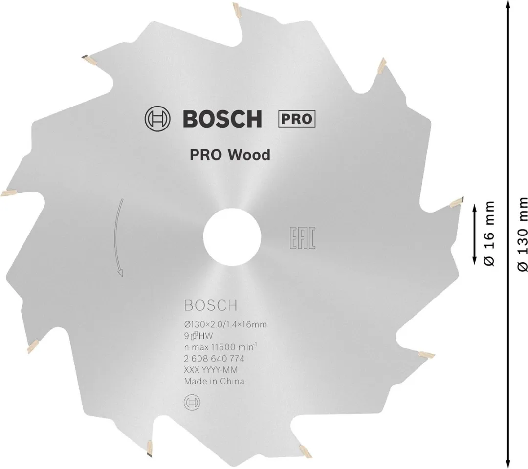 Bosch Professional Cirkelzaagblad CIRKZB SPEED 130X16X2,2 9T FZ/WZ - Hout