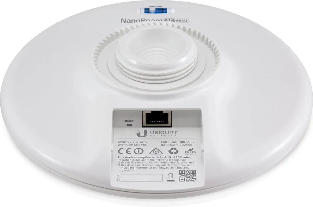 Ubiquiti Nanobeam AC Gen2 NBE-5AC-GEN2 - Accesspoint 5GHz - Wit