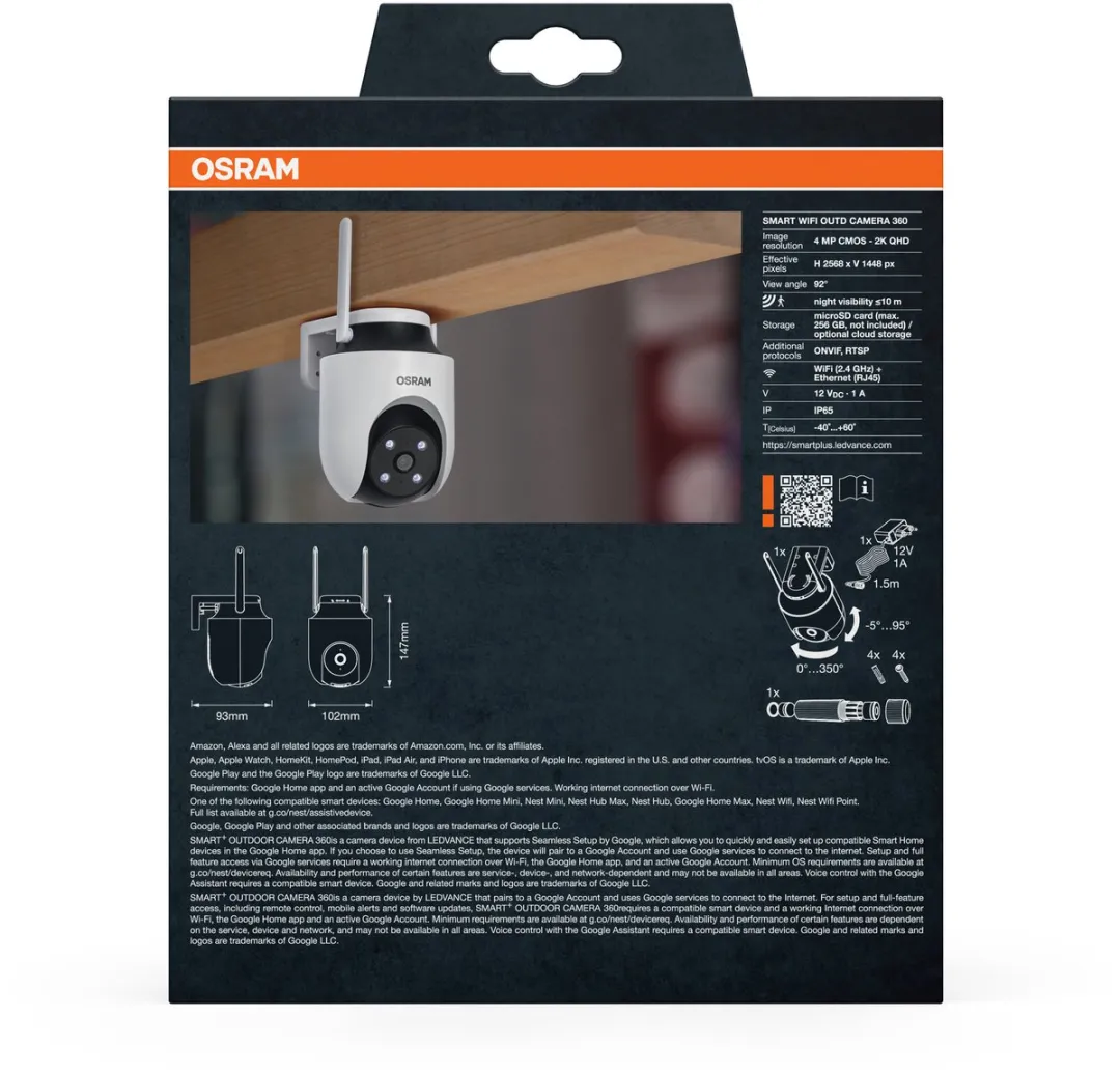 Osram SMART+ AC755520155 Buitencamera 360° 4MP