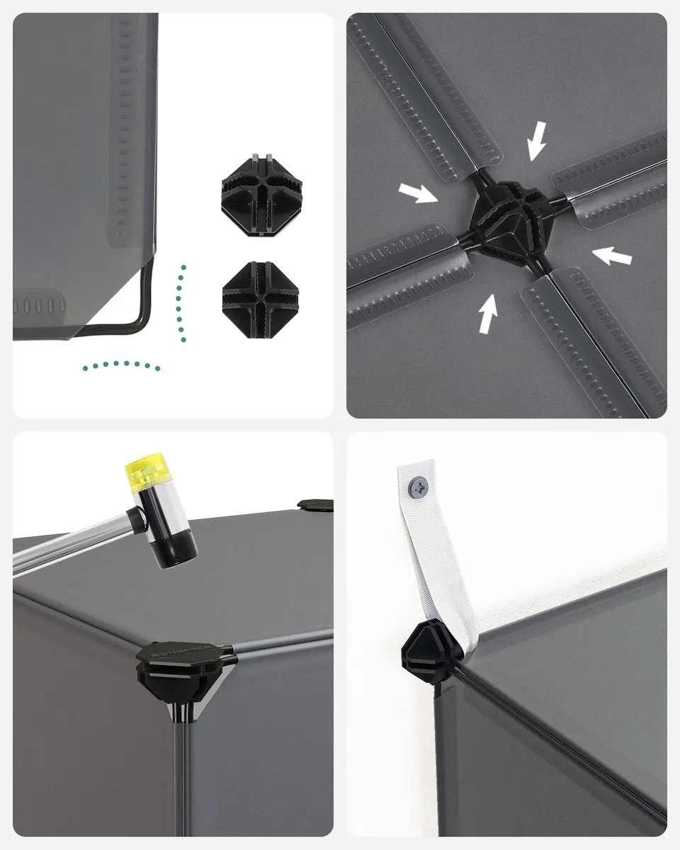 Songmics LPC443G01 Modulair Opbergsysteem 16 Kubussen - Grijs