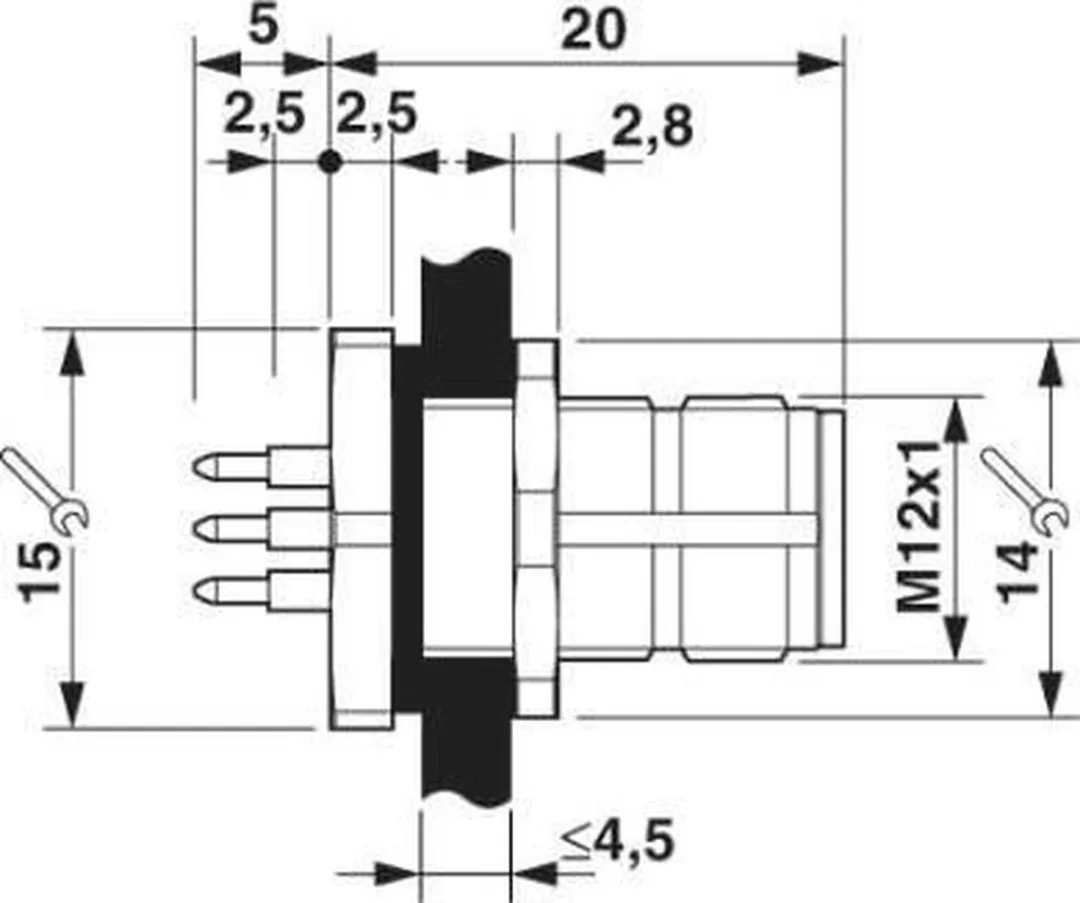 Phoenix Contact SACC-DSI-MS-4CON-M12 Apparaatconnector - afbeelding 3 van 6