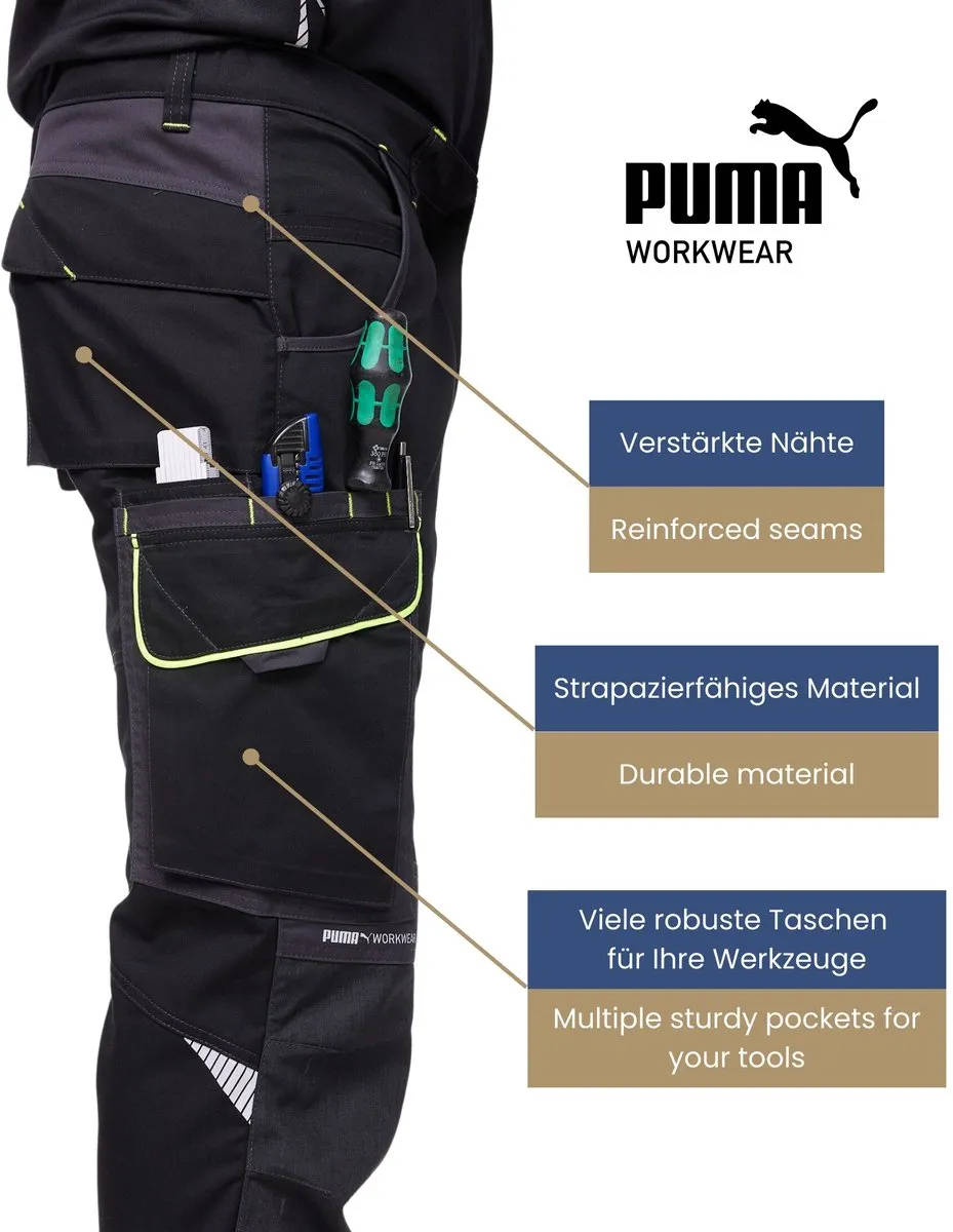 PUMA Workwear Precision X Werkbroek 50 - Zwart/Neon