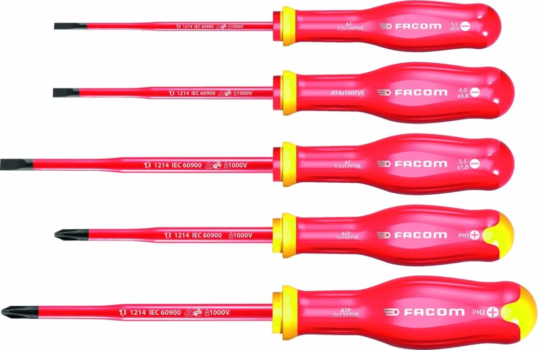 FACOM ATP.J5TVEPB Schroevendraaierset 1000V - 5 Stuks - PH 1/2 & SL 3,5/4/5,5