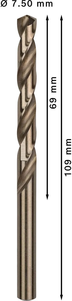 Bosch Professional ST. LINE 7,5mm HSS-CO Boortjes - 10 Stuks