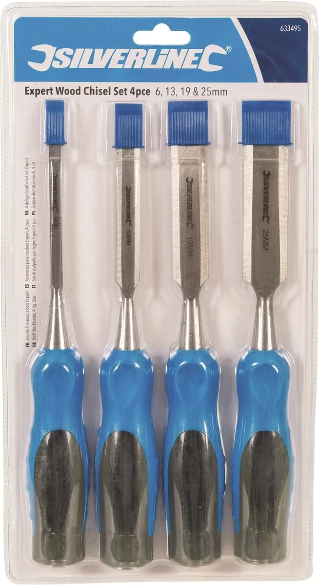Silverline Houtbeitelset 4-delig 6-25mm - Expertkwaliteit