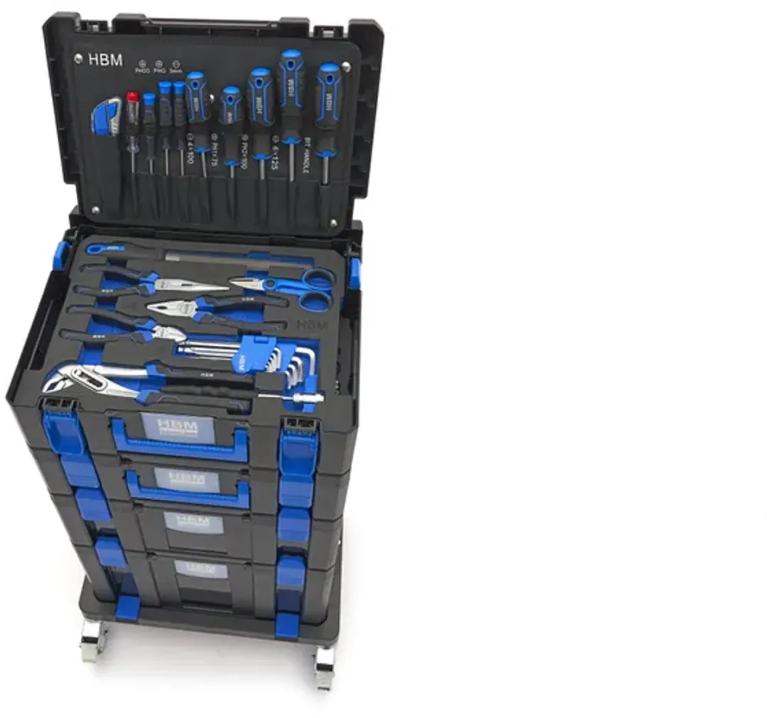 HBM H130953 Verrijdbare Gereedschapskoffer 105-delig - Zwart - afbeelding 4 van 6