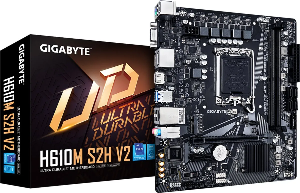 Gigabyte H610M S2H V2 Moederbord - Intel H610 - LGA1700