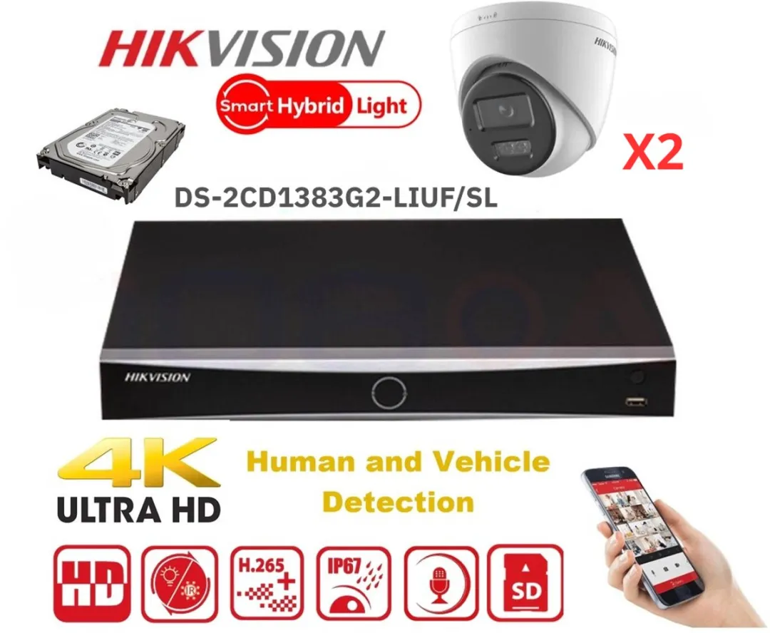 Hikvision PRO Serie DS-2CD1383G2 KITLITE2TURRET IP Camera Kit