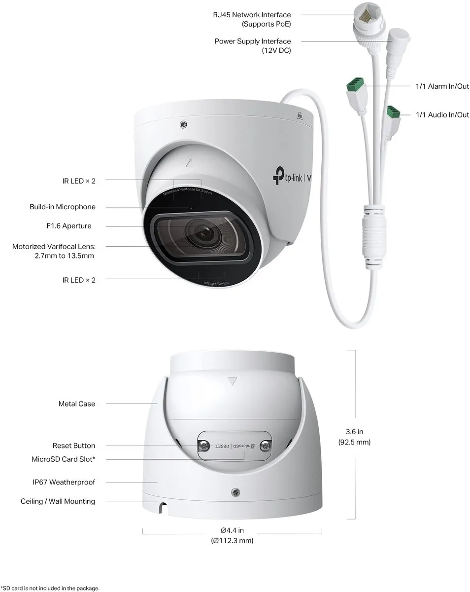 TP-Link VIGI InSight S445ZI Turretcamera - Wit