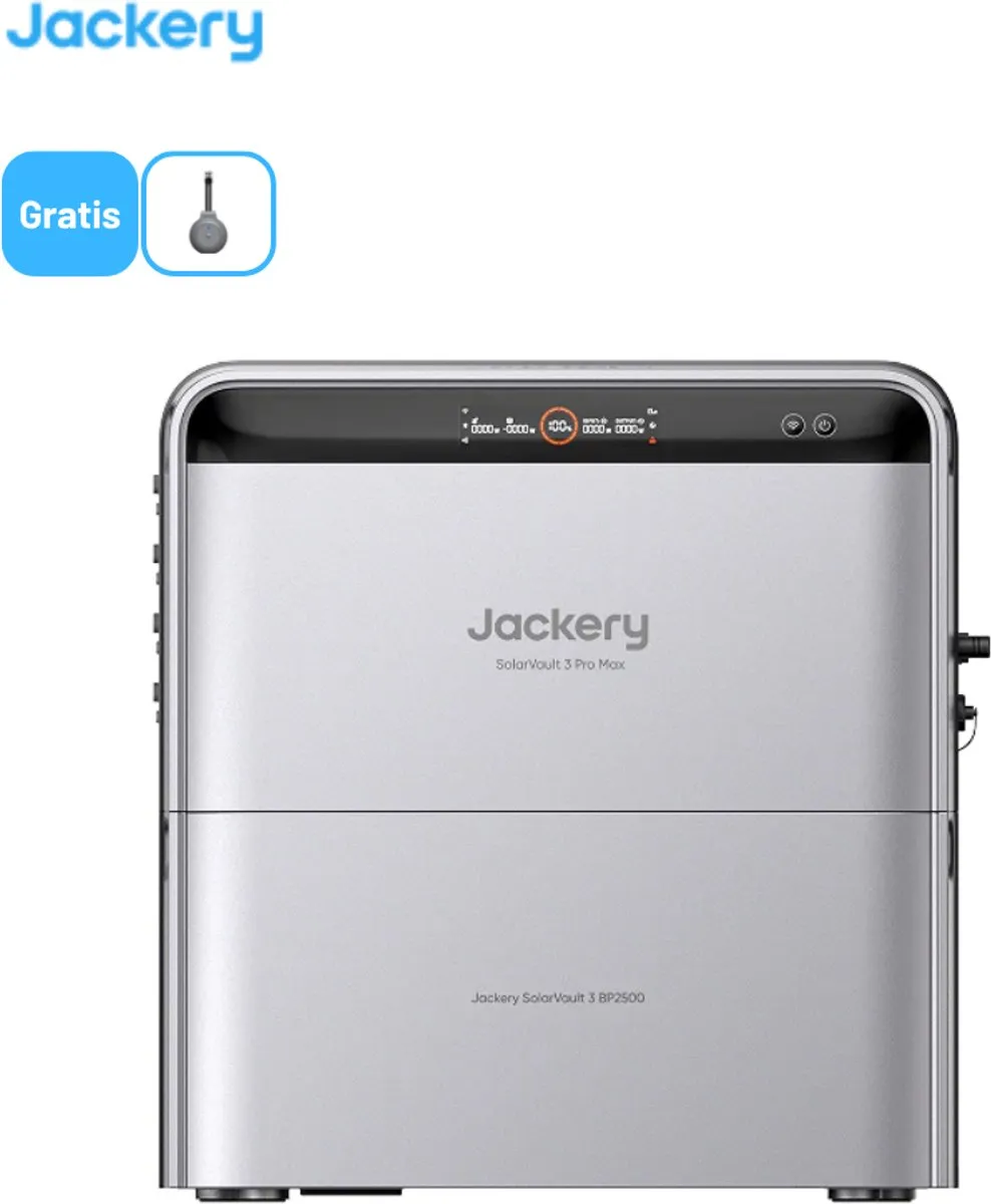 Jackery SolarVault 3 Pro Max & BP2500 Thuisbatterij 5,04 kWh