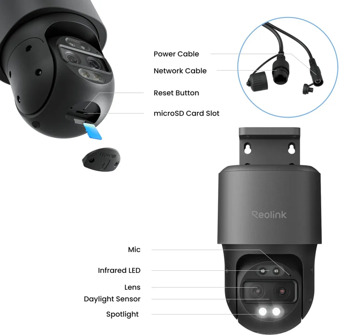 Reolink TrackMix PoE-G 4K PTZ Camera - Grijs