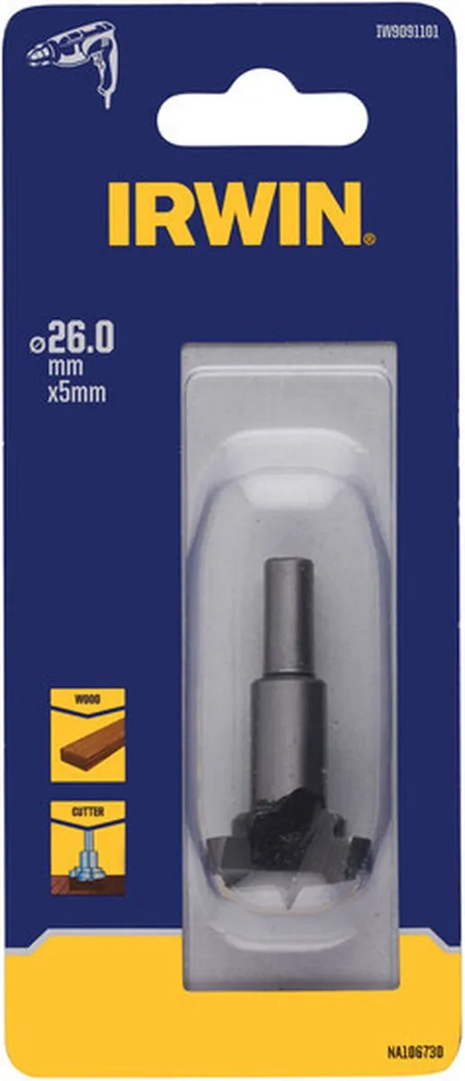 Irwin Komscharnierfrees 26mm - 7mm Diep