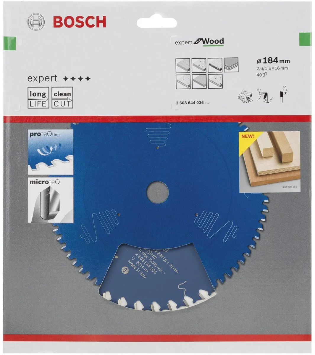 Bosch Expert for Wood Cirkelzaagblad 184mm - 48 Tanden - 16mm As