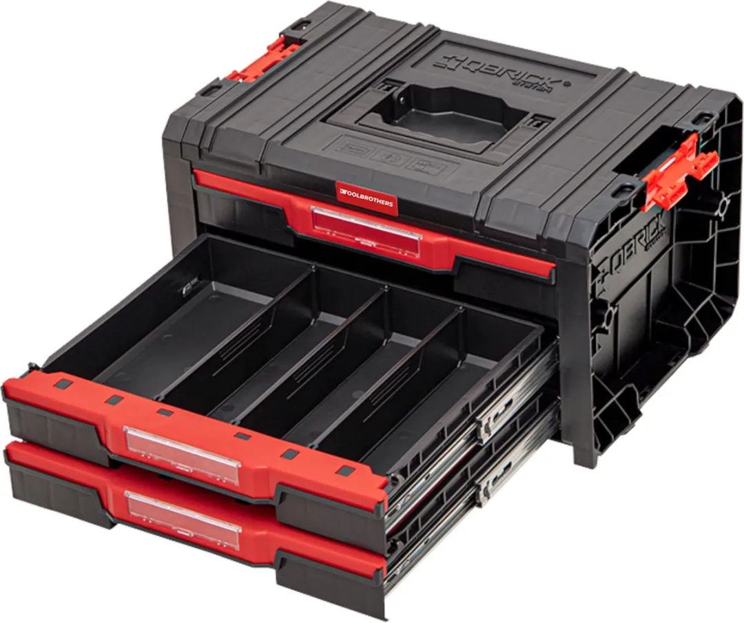 Toolbrothers RHINO Lade 3 ECO Basic - 3 Lades + 9 Verdelers IP54 - Rood/Zwart