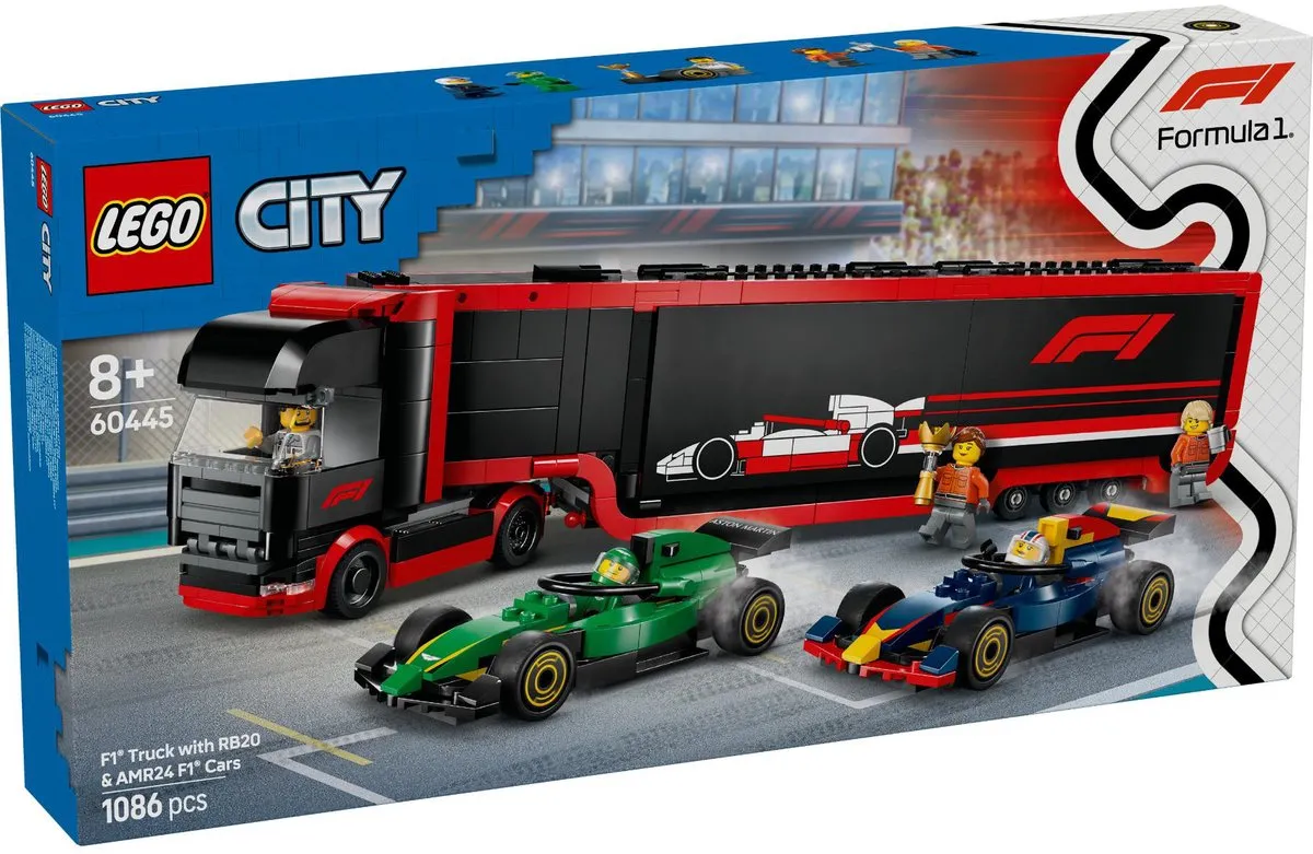 LEGO City F1 Truck & RB20/AMR24 Speelset 60445 - 1086 Stukken