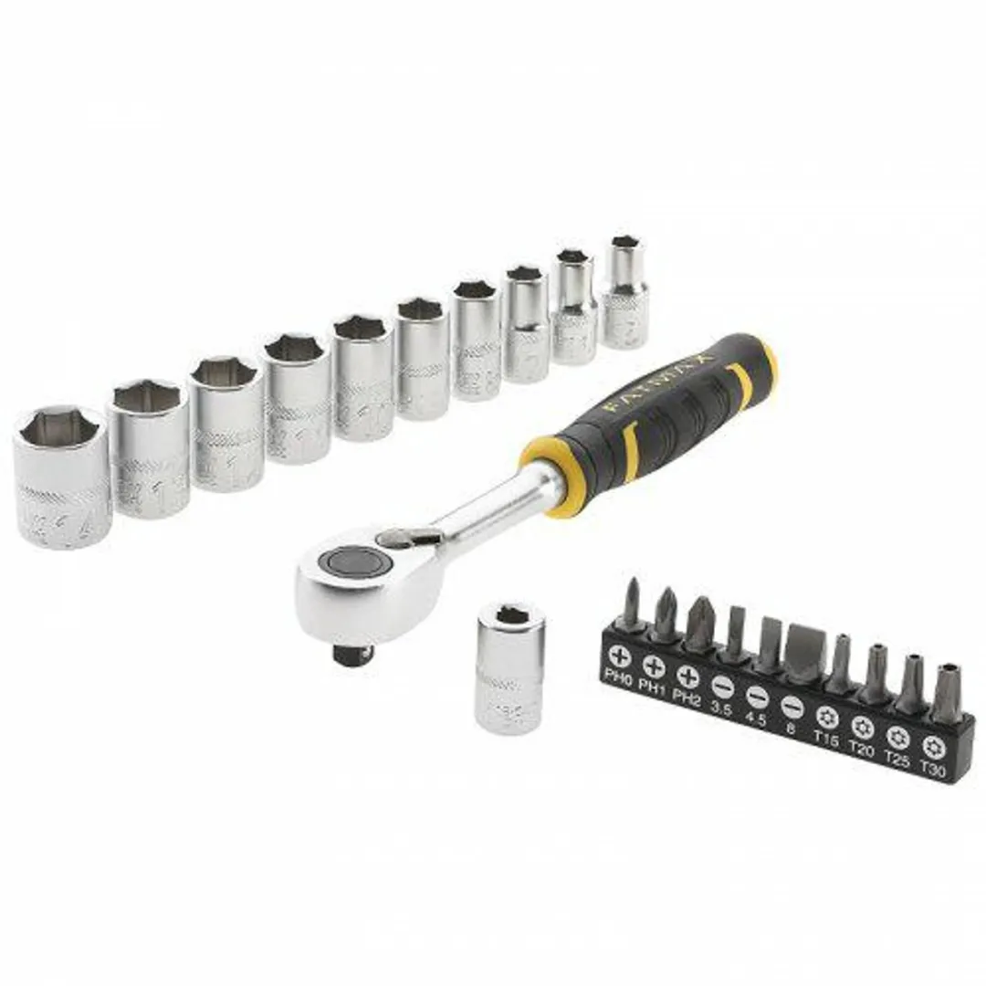 Stanley FATMAX Ratelset 1/2" 120T - 13-delig - Donker Chroom