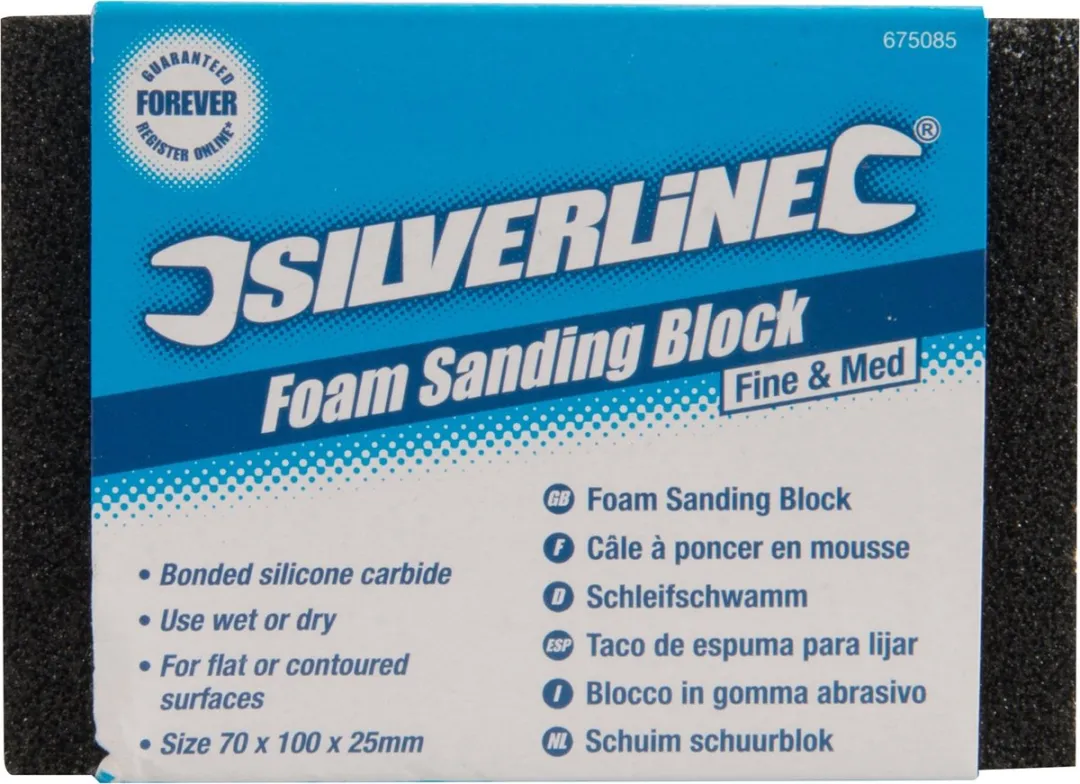 Silverline Schuim Schuurblok 675085 - Fijn & Medium - 70x100x25mm