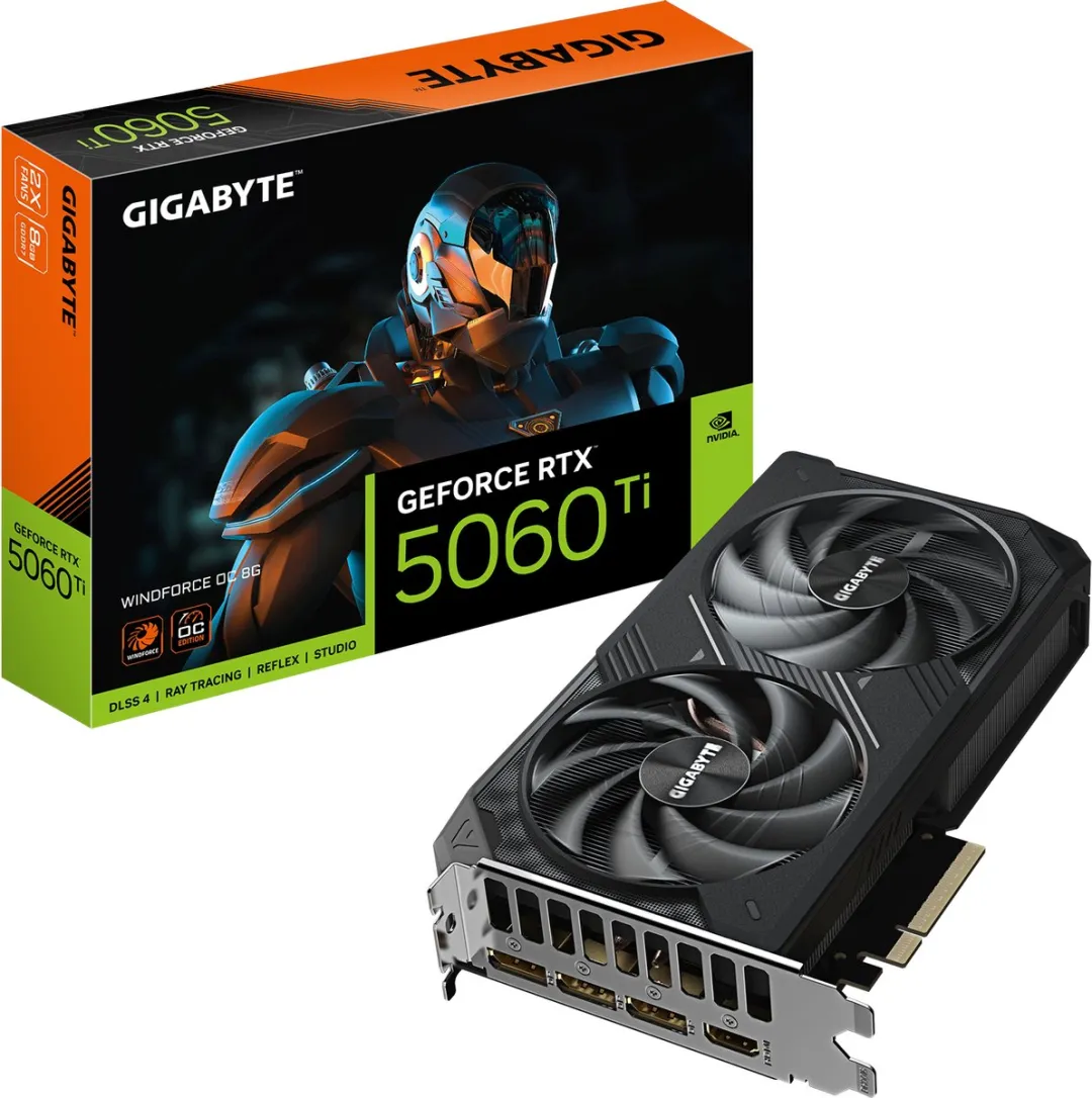 Gigabyte GeForce RTX 5060 Ti Windforce OC 8G GV-N506TWF2OC-8GD - Zwart