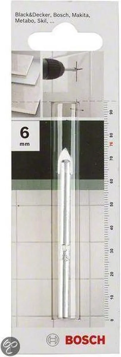 Bosch Glas- en tegelboren 6mm x 76mm - 3-delig - RVS