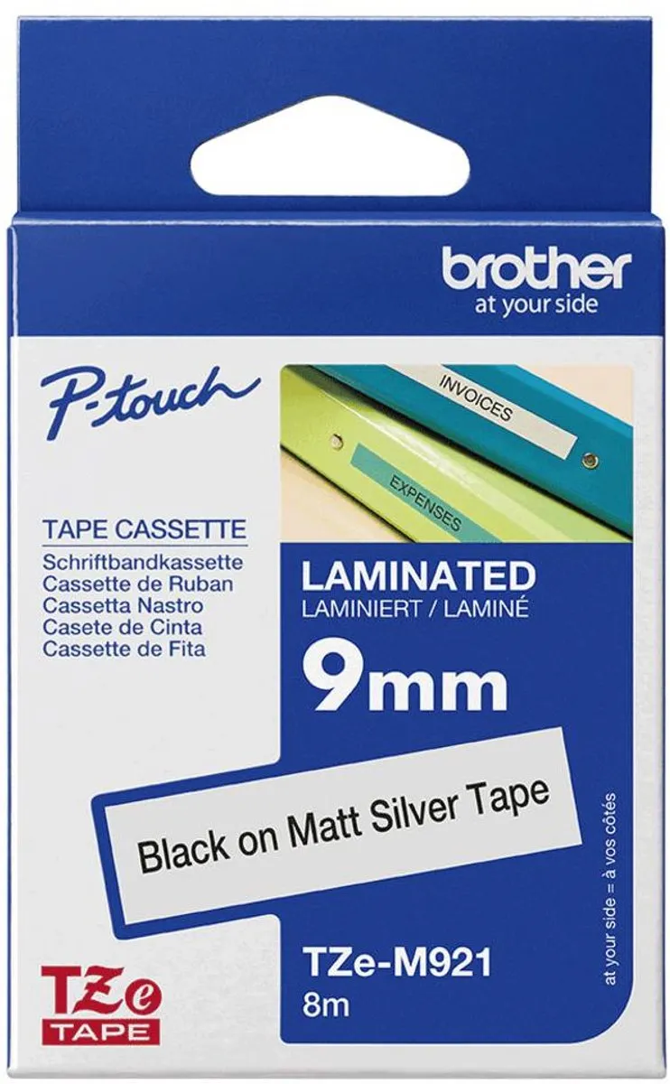 Brother TZe-M921 Labeltape - Zilver 9mm 8m