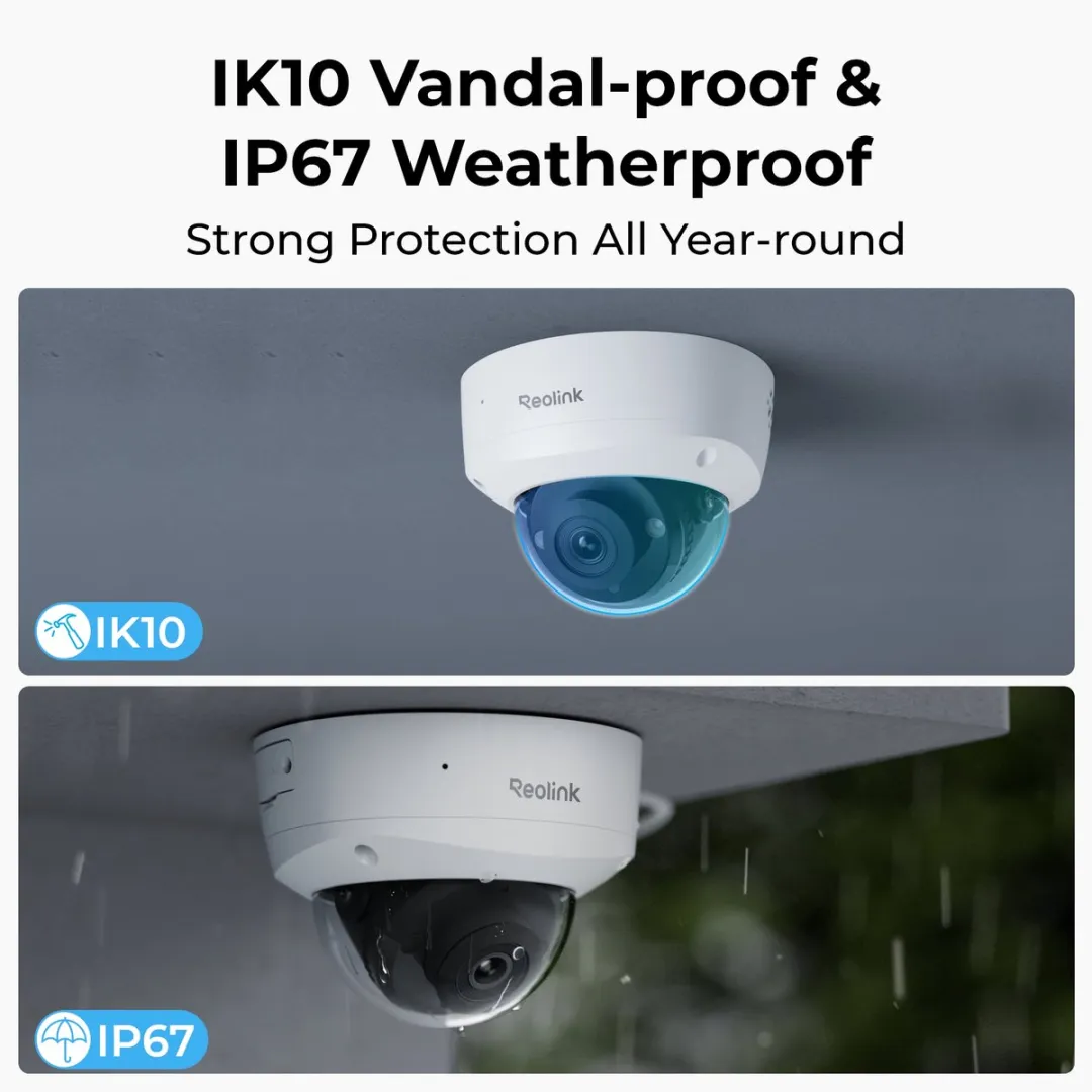 Reolink IK10 4K PoE Dome Camera Wit - 2.8mm - 512GB microSD