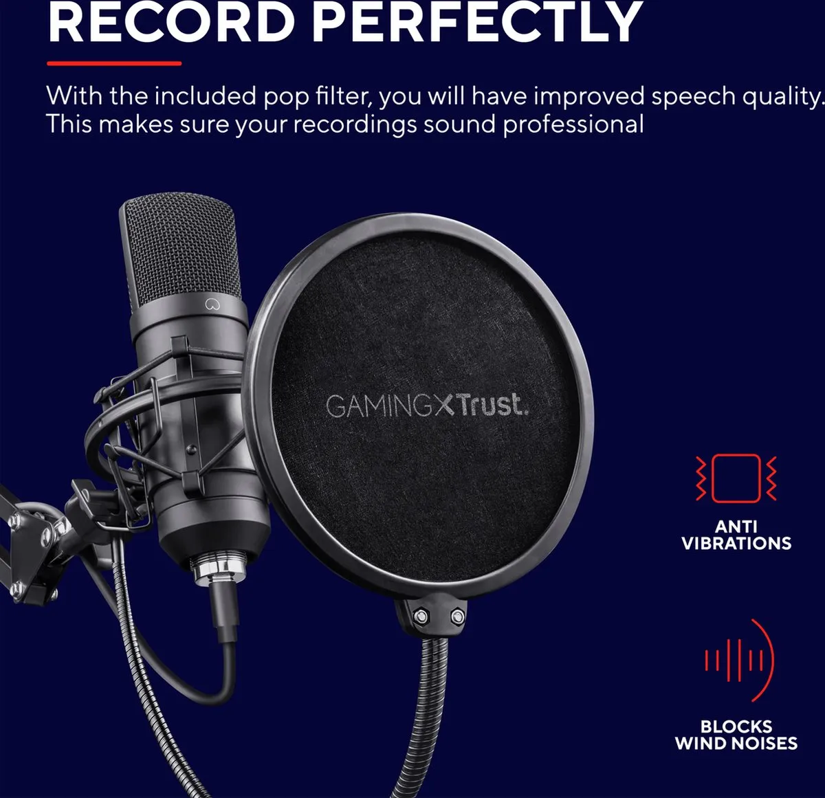 Trust Emita+ GXT252 Microfoon - Drum/Blaas/Mondharmonica - USB - Zwart
