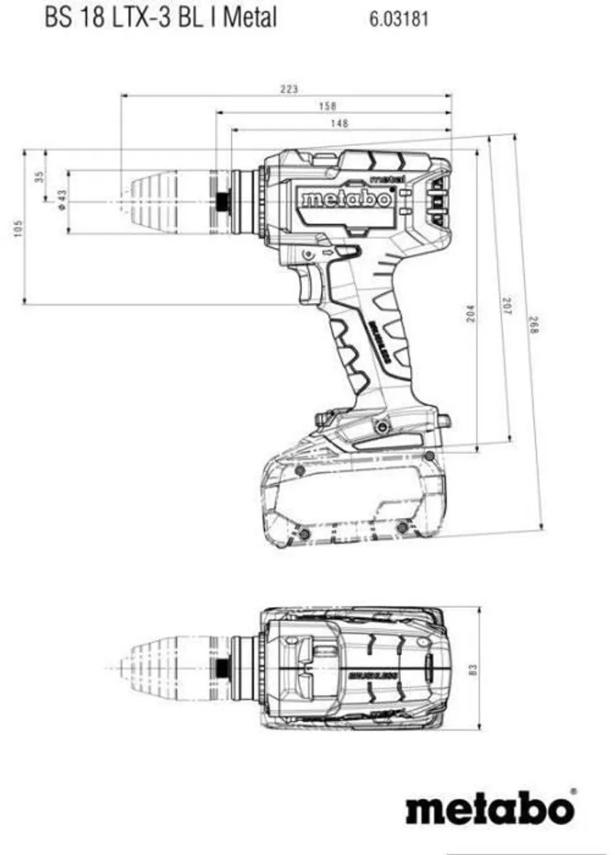 Metabo 18V Accu-boorschroevendraaier 603181660 - 2x 5,5Ah LiHD