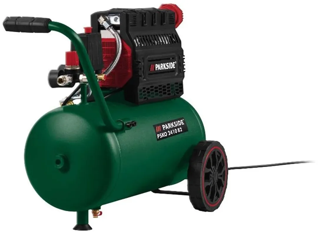 PARKSIDE Stille Compressor 24L - 1500W - 10 bar - 214 l/min - Groen