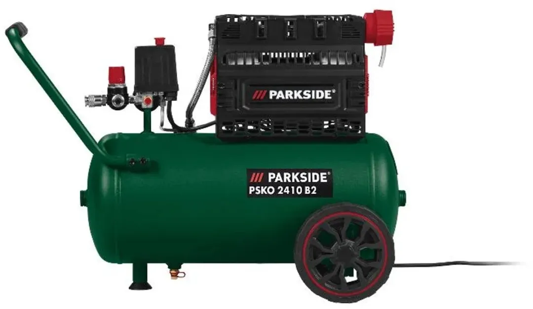 PARKSIDE Stille Compressor 24L - 1500W - 10 bar - 214 l/min - Groen