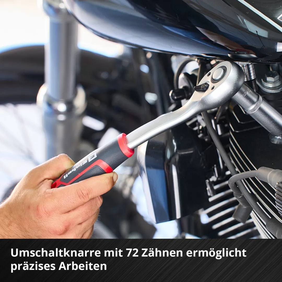 Einhell E-Case 92-delige Gereedschapskoffer - Rood/Zwart - afbeelding 6 van 6