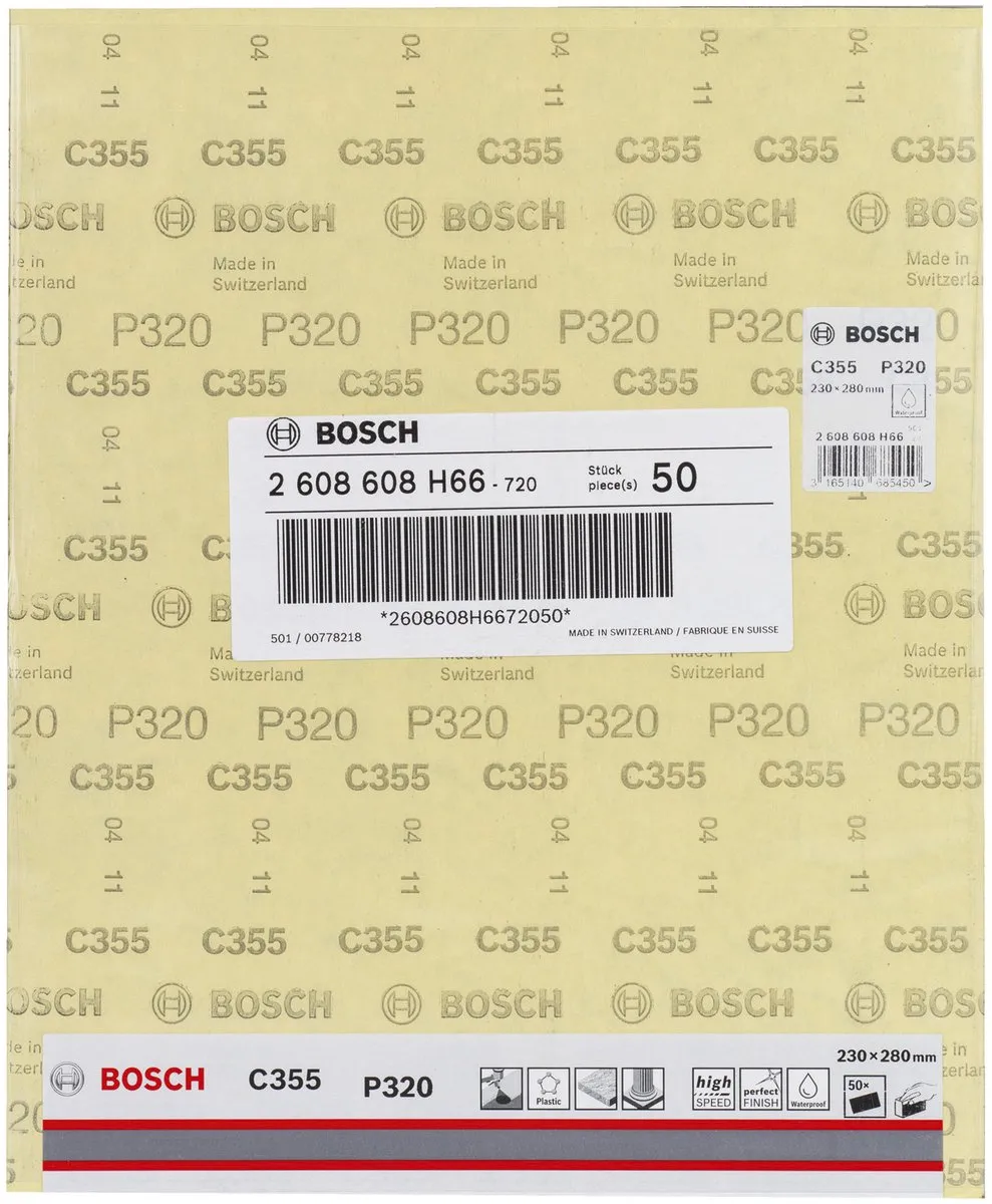 Bosch C355 Schuurblad Papier Watervast 230x280mm - afbeelding 6 van 6