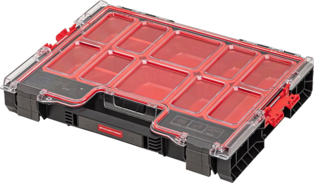 Toolbrothers RHINO L Organizer ECO - 8 Boxen IP54 - Rood/Transparant/Zwart - afbeelding 6 van 6
