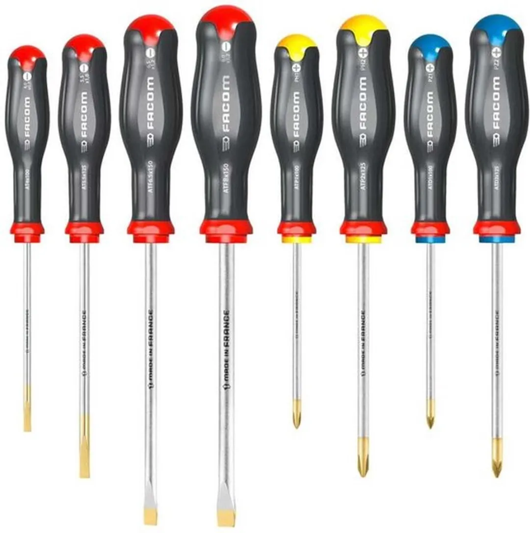 FACOM AT.J8PB Schroevendraaierset - 8-delig - Zwart/Rood/Geel/Blauw