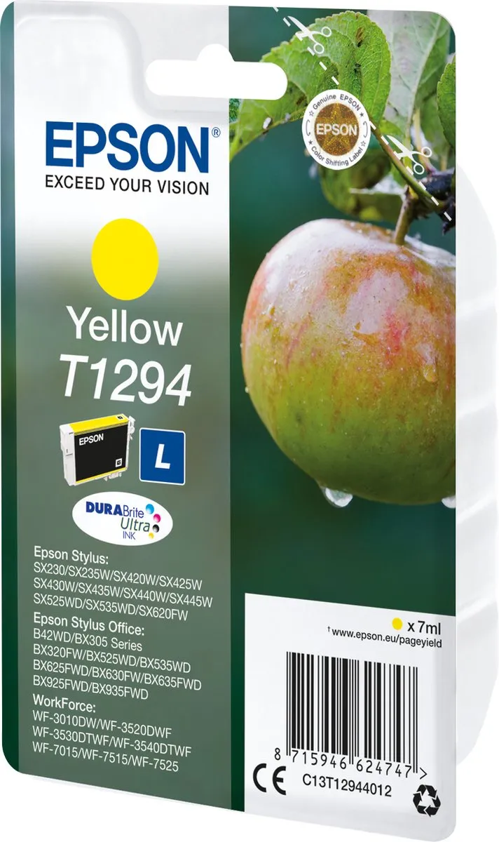 Epson T1294 Geel Inktcartridge - 7ml