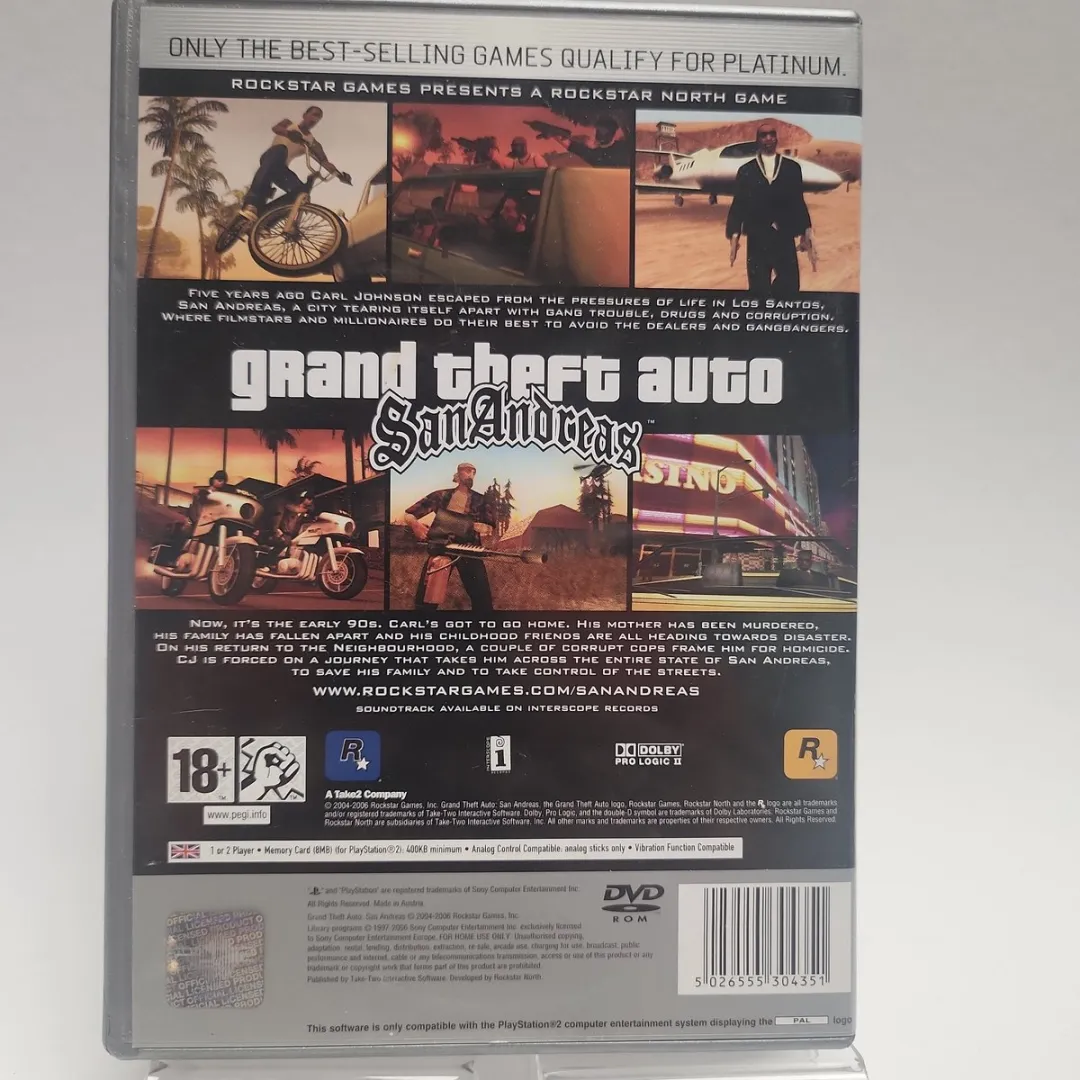 Rockstar Grand Theft Auto San Andreas PS2