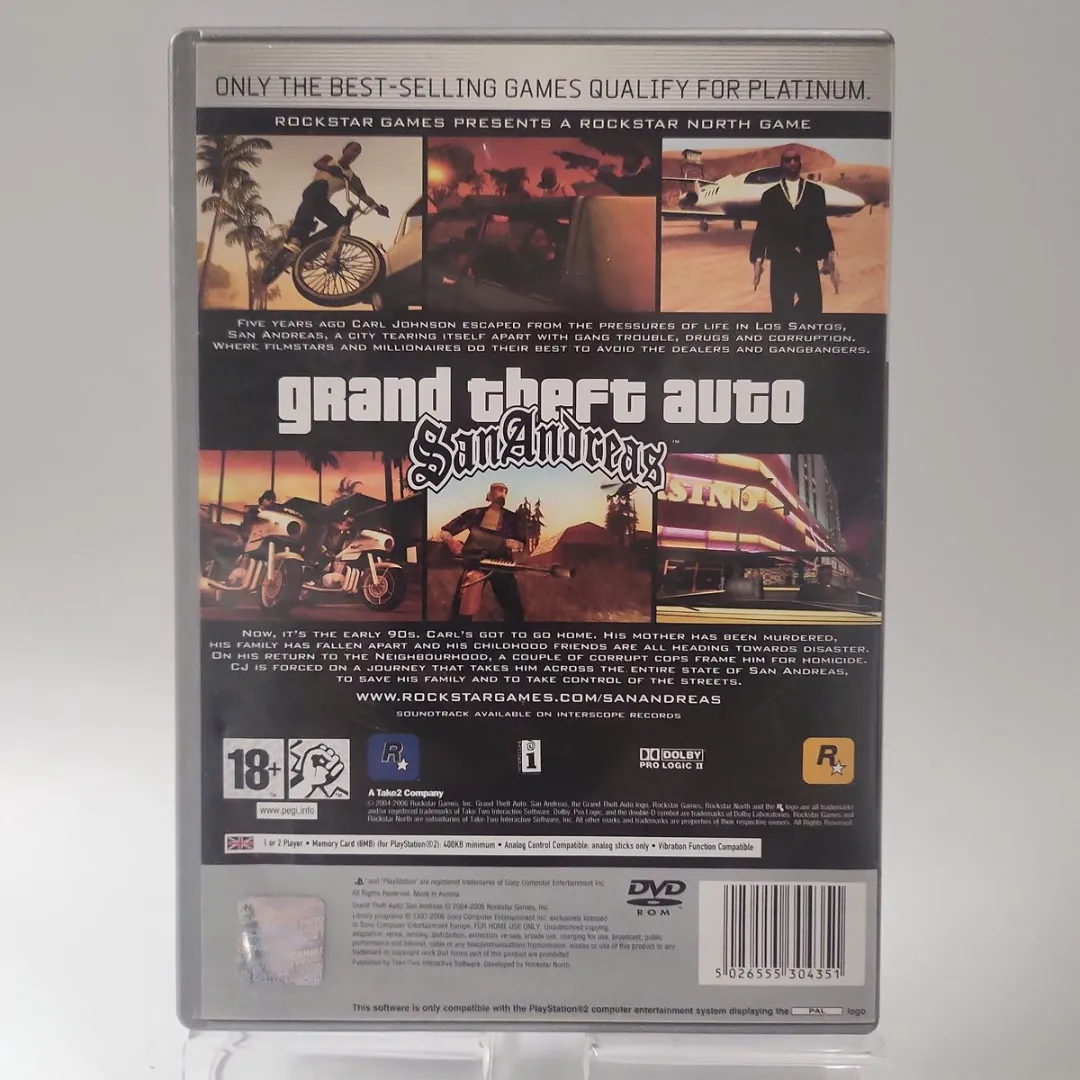 Rockstar Grand Theft Auto San Andreas PS2